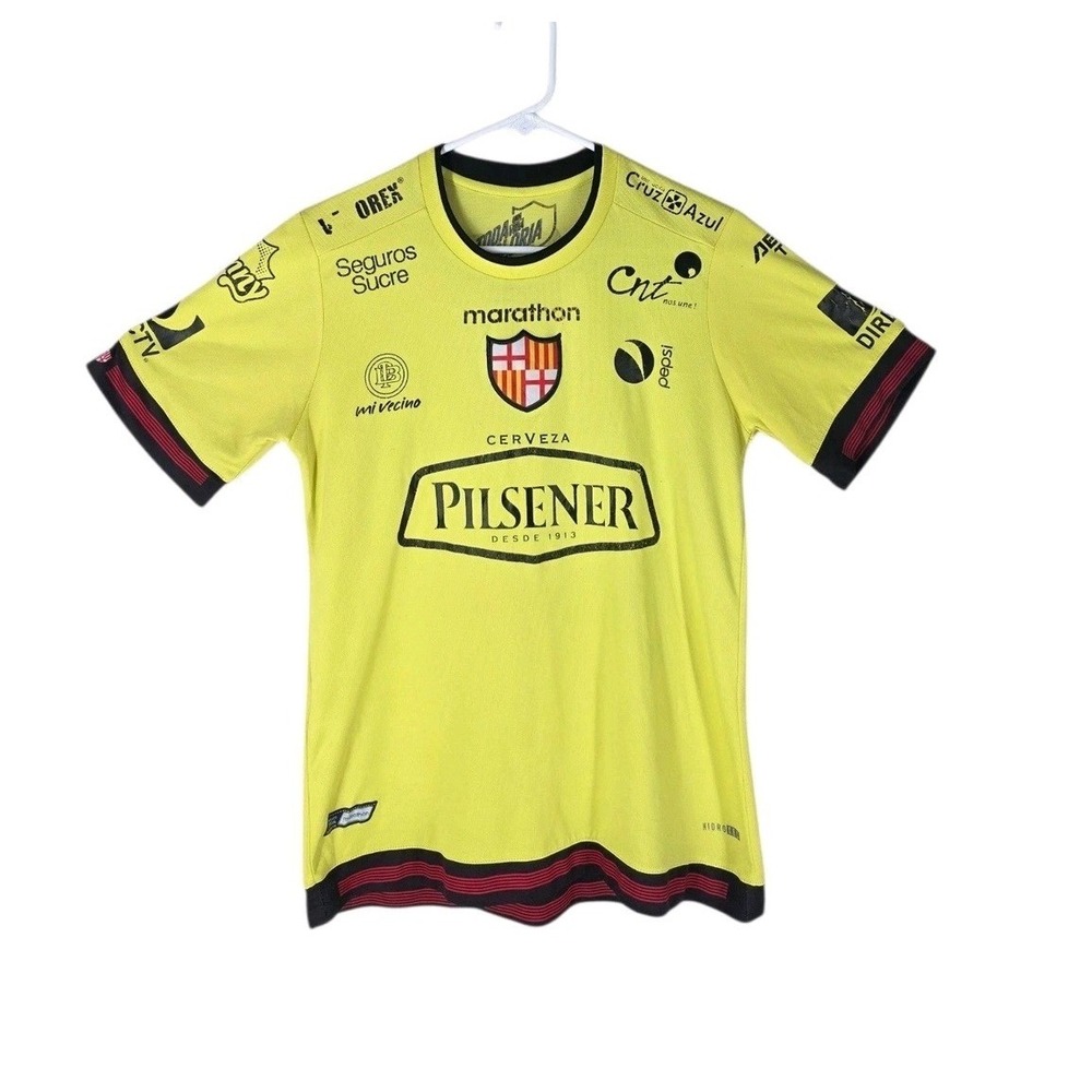 Marathon Barcelona SC 2016 Soccer Jersey Shirt Mens S Yellow Pilsener Ecuador